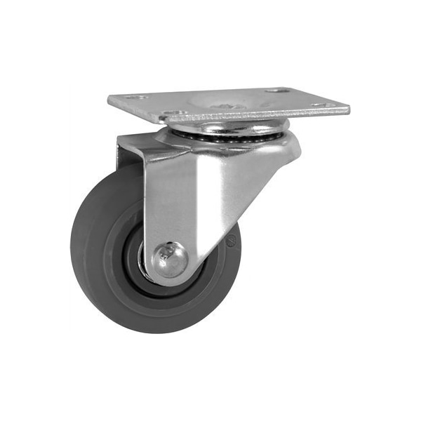 3"x1.25" LIGHT DUTY THERMO RUBBER WHEEL, SWIVEL CASTER, Light, Me